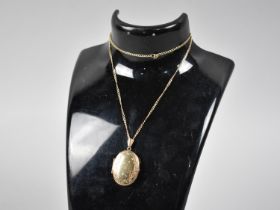 A 9ct Gold Locket on Chain, Chain AF, 4.8gms