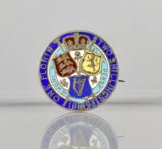 A Victorian Silver Florin, 1893, now Converted into Brooch with Enamels