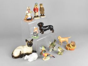 A Collection of Various Animal and Bird Ornaments to Comprise Beswick Cat, Royal Doulton Bunnykins