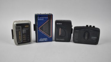 A Collection of Various Vintage Casio, Aiwa, Sanyo and Sony Cassette Recorders and Walkman, Untested