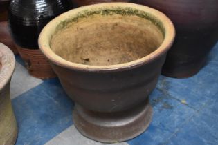 A Salt Glazed Ceramic Circular Planter, 43cms Diameter