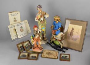 A Collection of Various Items to Comprise Clown Ornaments, Fairy Figure, Print, Beatrix Potter Books