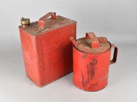 Two Vintage Oil Cans, Tallest 32cm high