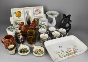 A Collection of Ceramics to Comprise Large Aynsley Oven to Table Tray, Gluggle Jug, Portmeirion