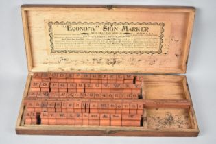 A Late Victorian/Edwardian American 'Economy Sign Marker' with Rule and Spacer, Missing Inkpad