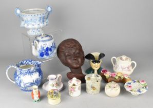 A Collection of Various Ceramics to Comprise Late 19th Century Blue and White Transfer Printed