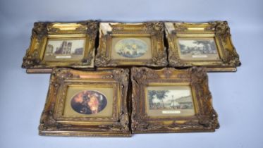 A Collection of Five Various Gilt Framed Prints, Condition issues