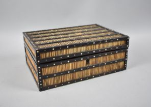 An Early 20th Century Anglo Indian Colonial Ebony and Porcupine Rectangular Quill Box, Hinged Lid to