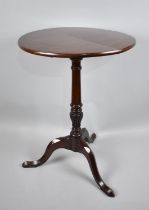 A Mahogany Circular Topped Tripod Wine Table, 45cms Diameter