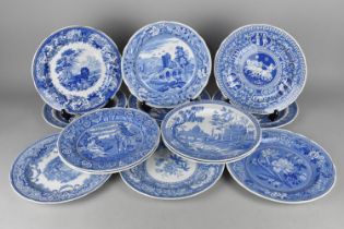 A Collection of Thirteen Spode 'The Spode Blue Room Collection' Plates to Include 'Willow', 'Greek',