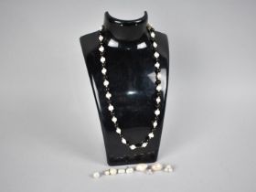 A 9ct Gold Mounted Pearl and Onyx Necklace together with a Collection of Silver and White Metal