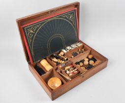 A Late 19th Century Mahogany Games Compendium, Hinged Lid to fitted Interior with Compartments for