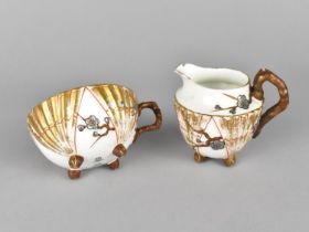 A 19th Century Wedgwood Aesthetic Cup and Jug, both Decorated with Blossoming Branches and Having