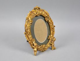 A Mid/Late 20th Century Gilt Framed Easel Back Oval Picture/Photo Frame, 24cms High
