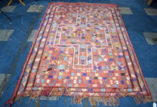 A Hand Made Woolen Rug, 216x145cm