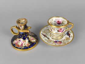 Two Pieces of 18th/19th Century Porcelain to Comprise Bedchamber Stick Decorated with Floral