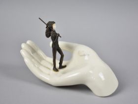 A Minton Ivory Pottery and Bronze Figure, Tom Thumb, Has Been Glued and Condition Issues