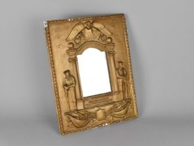 A Gilt Painted Plaster WWI Memorial Tablet, "The Path of Duty Was The Way to Glory", Now With Mirror