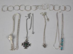 A Collection of Silver and White Metal Mounted Jewellery to include Silver Jerusalem Cross with