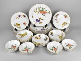 A Collection of Royal Worcester Evesham Dinner wares to Comprise Eight Large Plates, Eight Small