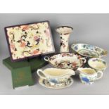 A Mason's Mandalay Vase, Dish Together, Place Mats and Coasters Together with Mason's Regency