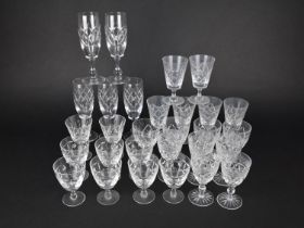 A Collection of Cut Glass to Comprise Champagne Flutes, Wines etc