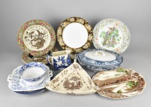 A Collection of Various Transfer Printed Ceramics to Comprise Adams 'The Birds of America' Plate,