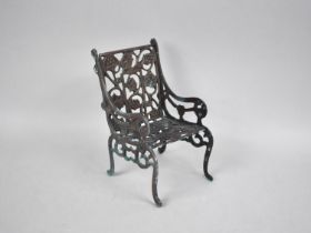 A Modern Cast Iron Dolls Patio/Garden Armchair, 30cms High