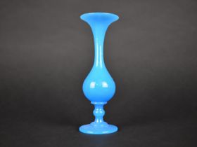 An Opaque Blue Glass Vase, 15.5cm high