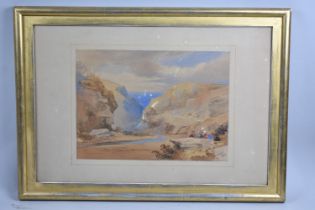 A Framed 19th Century Watercolour Depicting Continental Road Leading to the Mediterranean,