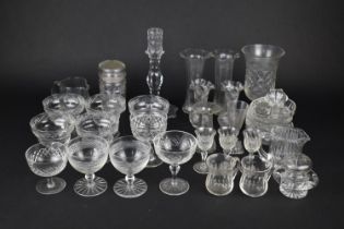 A Collection of Various 19th and 20th Century Plain Glass to Comprise Celery Jar, Vases, Coup