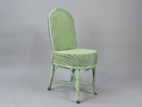 A Green Painted Lloyd Loom Dressing Table Chair