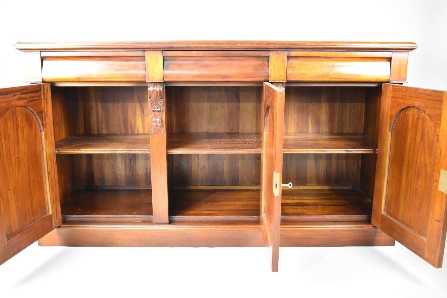 A Victorian Style Mahogany Three Drawer Sideboard by Connoisseur of Shrewsbury, with Three Keys - Image 2 of 5