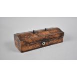 A 19th Century Scumble Glazed Burr wood Effect Rectangular Box with Shaped Lid, Missing Handle,