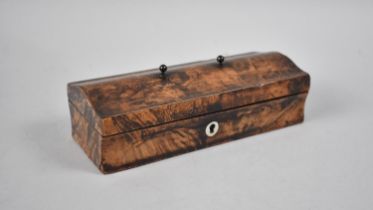 A 19th Century Scumble Glazed Burr wood Effect Rectangular Box with Shaped Lid, Missing Handle,