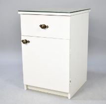 A Modern Bedside Cabinet with Drawer Over Cupboard base, 40cm wide