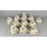 A Wedgwood Potpourri Pattern Tea Set to Comprise Twelve Cups and Eleven Saucers