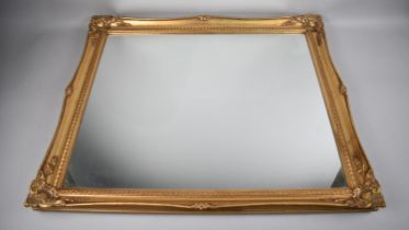 A Modern Gilt Framed Rectangular Wall Mirror, 69cms by 60cms