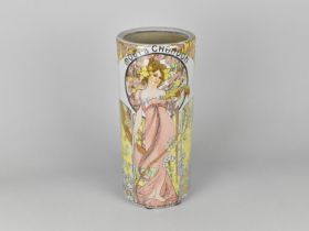 A Reproduction Transfer Printed Ceramic Champagne Cooler for Moet and Chandon, 31cms High