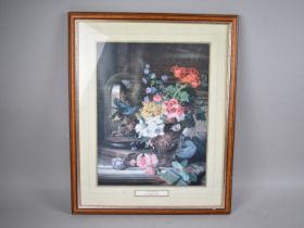 A Framed Coloured Print, A Floral Portrait After John Wainwright, 30cms by 39cms