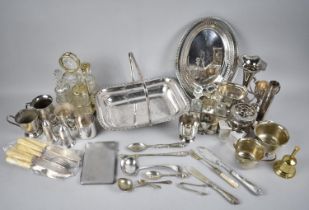 A Collection of Various Silver Plated Items to include Cruet Sets, Cutlery, Cream Jugs, Vases,