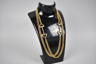 A Vintage Gucci Style Gilt Metal Necklace with Horsebit Detail