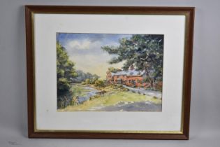 A Framed Watercolour, The Boat Inn, Erbistock, 35x26.5cms