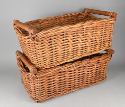 A Pair of Modern Rectangular Wicker Baskets, 55x30cm