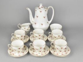 A Duchess Rose Pattern Coffee Set to Comprise Six Coffee Cans, Six Saucers, Milk Jug, Sugar Bowl and