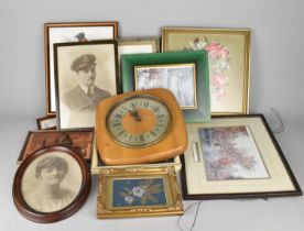 A Collection of Various Pictures, Prints, Photograph etc and a Metamec Wall Clock