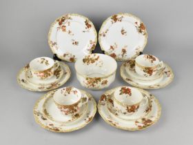 A Haviland & Co. Limoges Floral Decorated Tea Set with Retailers Mark for Osler of London, to