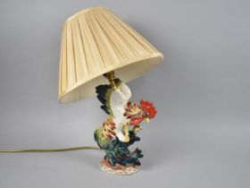 A Modern Continental Ceramic Based Table Lamp in the Form of a Cockerel, Has Been Glued, With Shade,