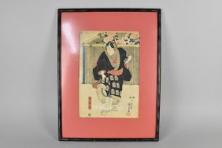 A Japanese Woodblock Print of an Actor, 25x36cm