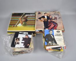 A Vintage Record Carrying Case Containing 33rpm Records, Classical, Shows and Easy Listening